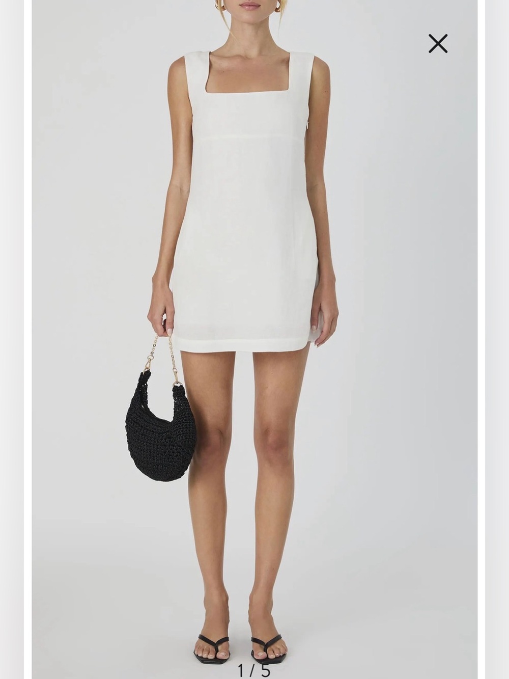 French Connection Birdie Square Neck Minidress, White, size 4